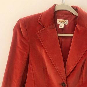 Talbots Orange Burnt Velvet Blazer